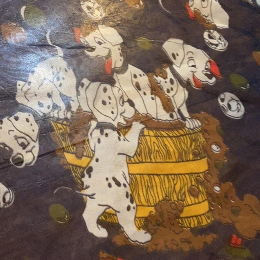 Vintage Disney 101 Dalmatians Sheer Scarf Puppy Bath Print Rare 90s